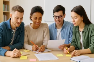 Estudiantes desarrollando habilidades emprendedoras en el aula