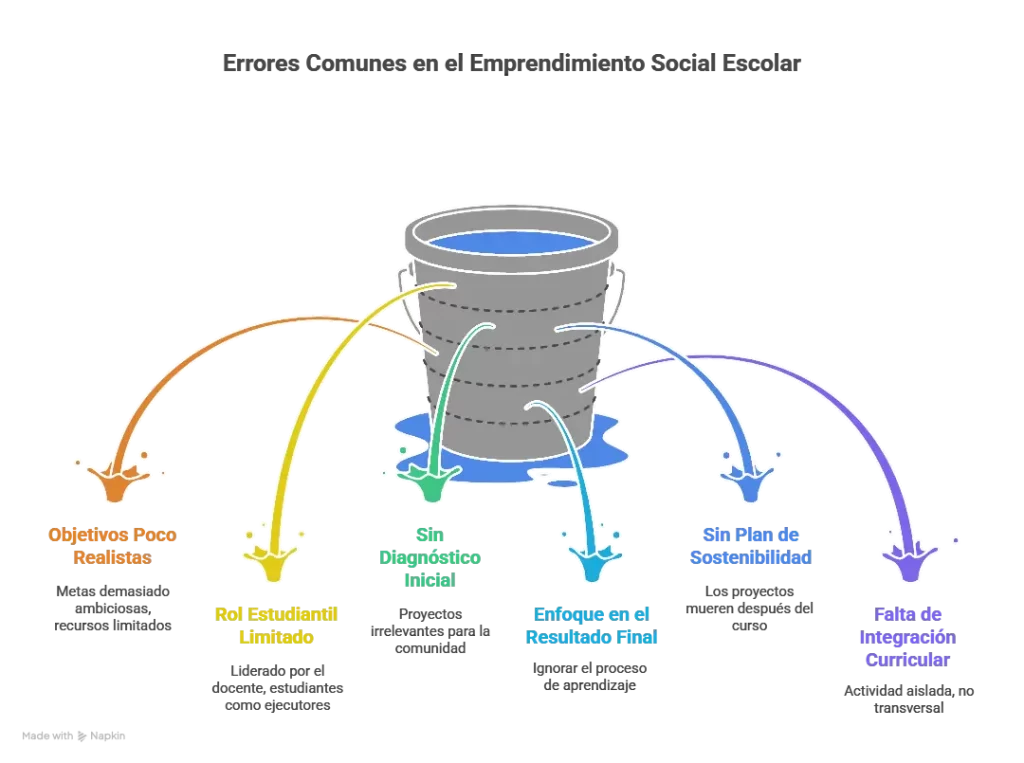 errores comunes en proyectos de emprendimiento social escolar y cómo evitarlos